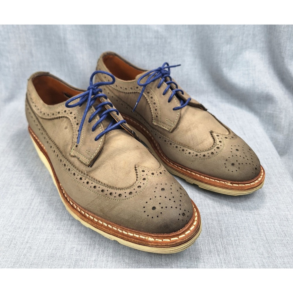 Allen Edmonds Neumok 1637 Taupe Nubuck Wingtip Oxford Shoes Mens 8 D